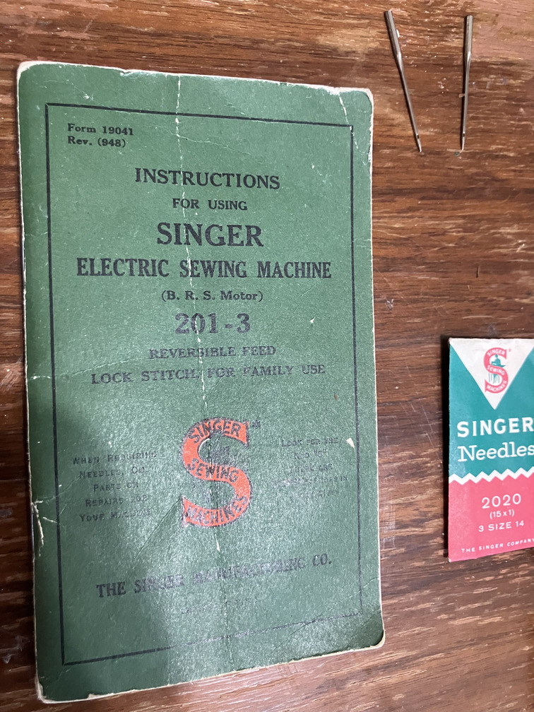 Instruction manual for Singer 201-3